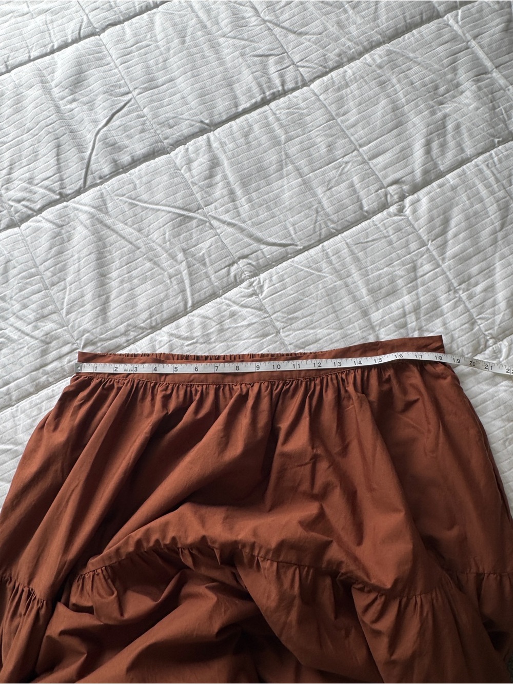 ASOS Design Curve brown tiered boho prairie maxi skirt with pockets size 16 - Picture 5 of 8